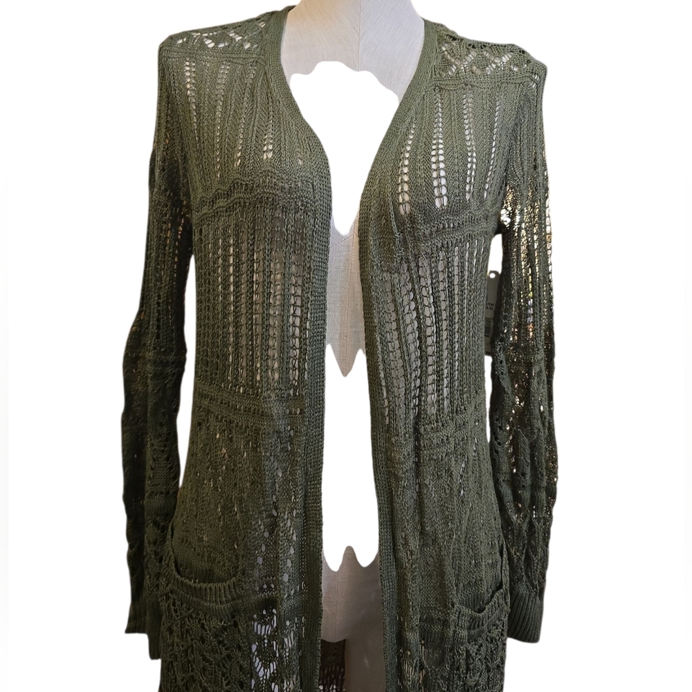 Forest Green Knit Cardigan - Picture 6 of 6
